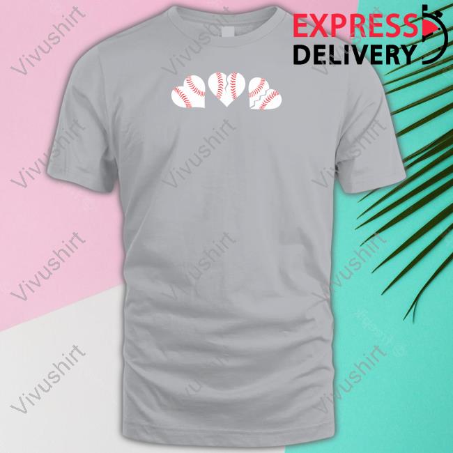 The Three Baseball Hearts Long Sleeve Tee Shirt