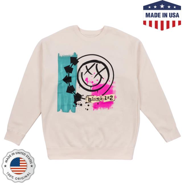 Official Blink 182 Merch Store Abc Untitled Hooded Sweatshirt Natural Blink182 Shop