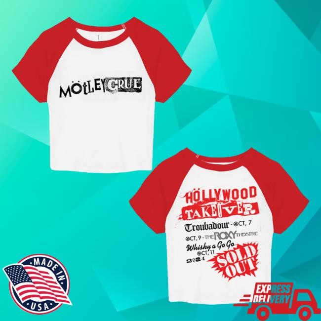 Official Motley Crue Merch Store Shop Höllywood Takeöver Crop Raglan Classic Shirt