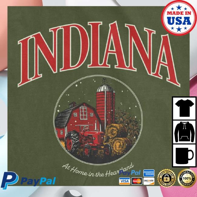 United State Of Indiana Merch At Home In The Heartland Tee