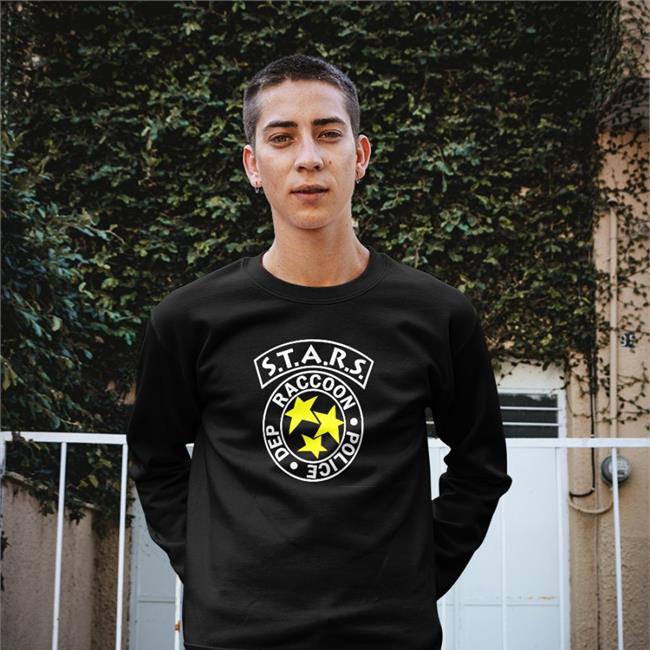 Jim Caddick Wearing Stars Raccoon Police Dep T-Shirt