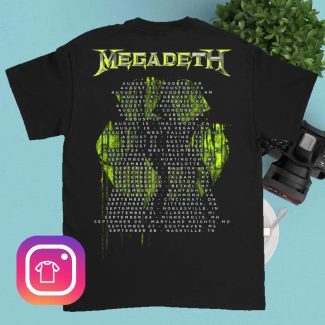 Official Megadeth Store Merch Toxic Vic Tour Shirts