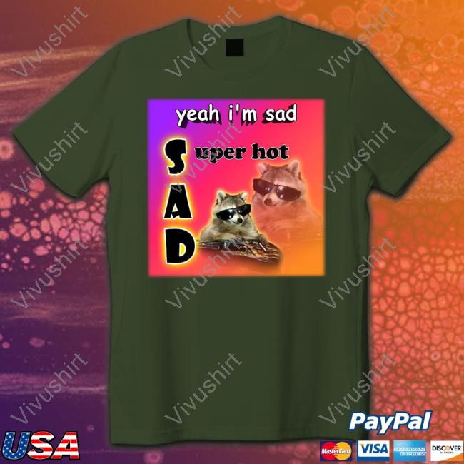 Snazzy Seagull Yeah I'm Sad Super Hot Cool Raccoon Word Hoodie