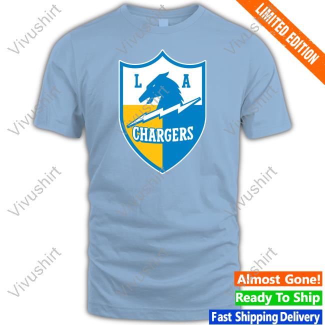 Shayla Wearing Los Angeles Chargers Vintage Shield Logo T Shirts