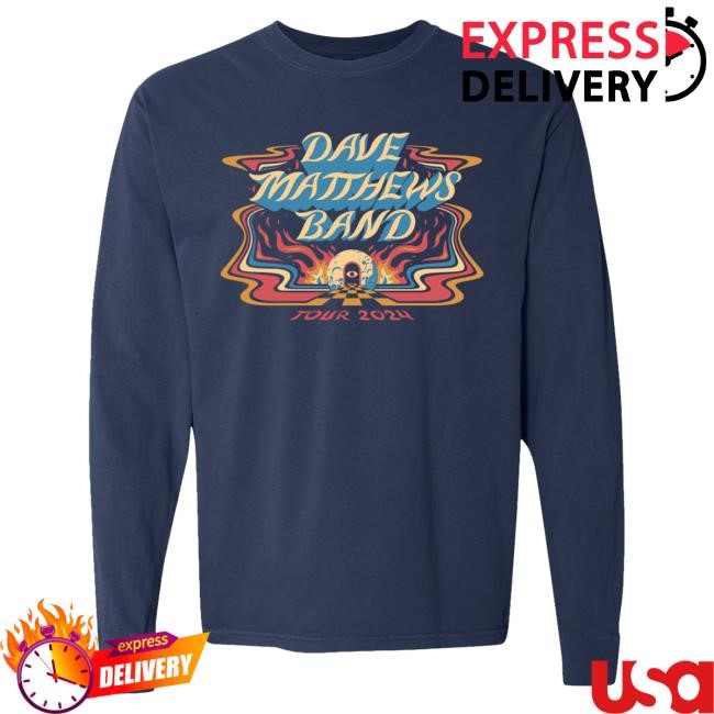 Official Dave Matthews Band Merch 2024 Tour Long Sleeve Crewneck Sweatshirt