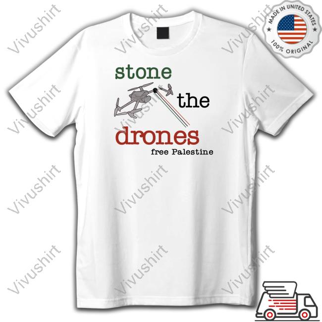Timecapsuledesign Stone The Drones Free Palestine T-Shirt