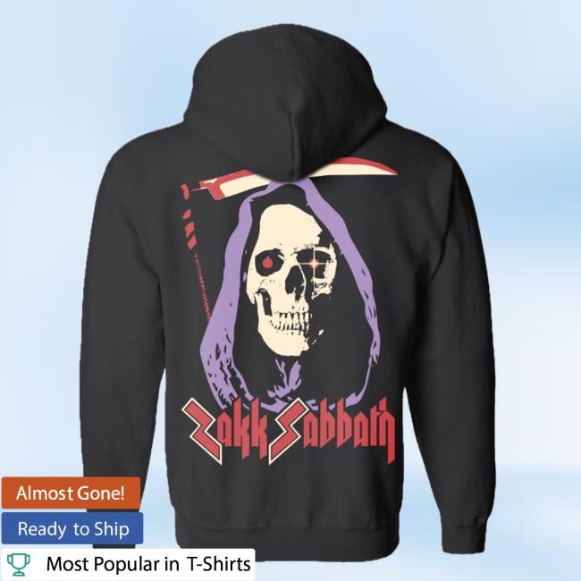 Official Black Label Society Merch Grim Reaper Zip Hooded Sweatshirt