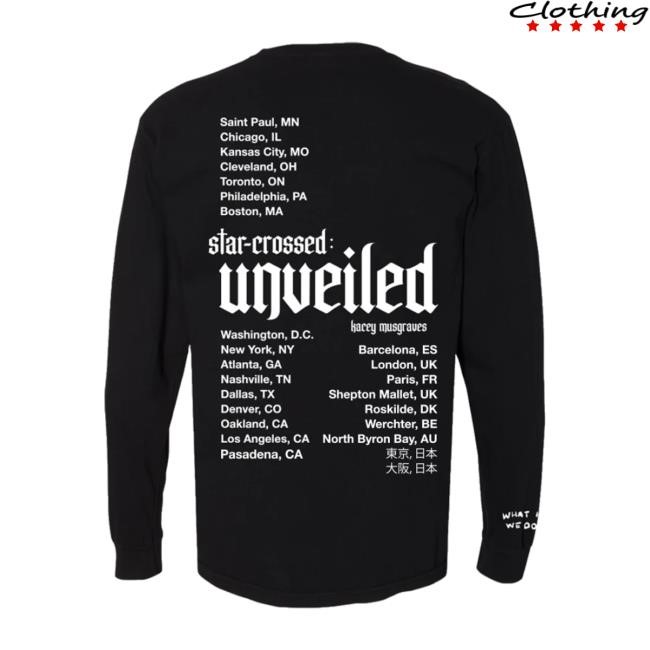 Kacey Musgraves Merch Store Star-Crossed Unveiled Black Tour Funny Shirt