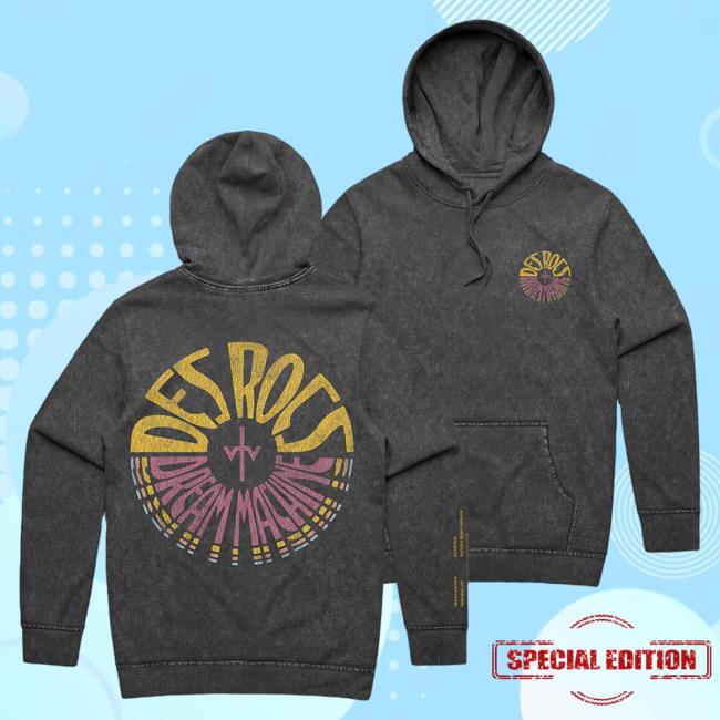 Official Sumerian Merch Des Rocs Dream Machine Mineral Wash Pullover Hoodie