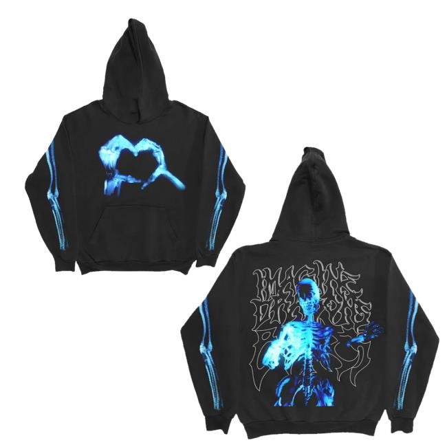 Imagine Dragon Smusic Merch Bones Skelly Shirt