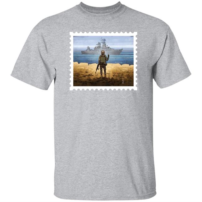 Michael Weiss Russian Warship Go Fuck Yourself Stamp Ukraine Shirt Emine Dzheppar