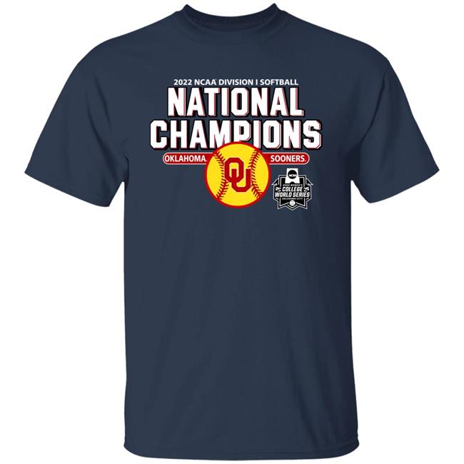 Men's Champion Charcoal Oklahoma Sooners 2022 Ncaa Softball T Shirt The Sooner Shop National Championship Shirt