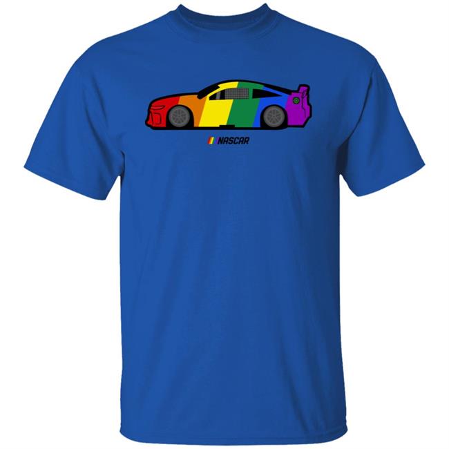 Nascar Store Nascar Checkered Rainbow Flag Car Shirt