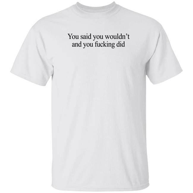 HoangAnh - You Said You Wouldn't And You Fucking Did Shirt Funny You Said You Wouldn't And You Fucking Did Shirt
