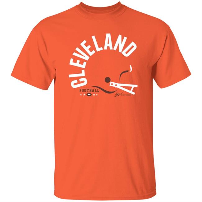 Vu - Cleveland Bold Type Helmet Shirt Gv Artwork Store Mack Wilson Shirt Cleveland Bold Type Helmet Shirt