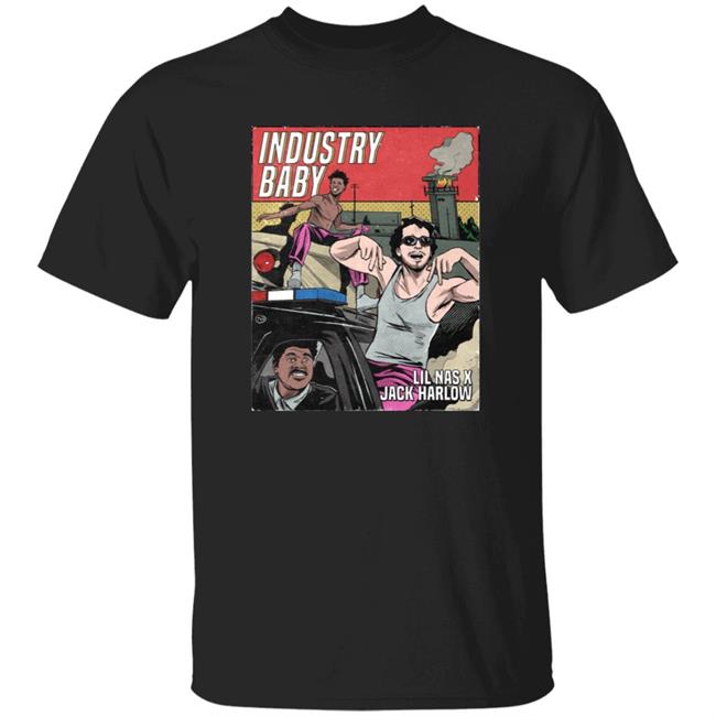 Lil Nas X Merch Store Industry Baby Comic Art Black Shirt