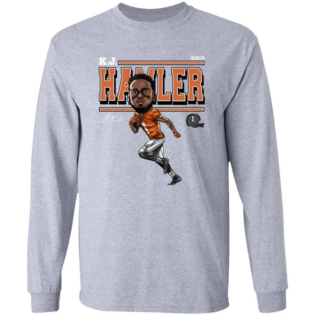 Tim Patrick Wearing Kj Hamler Shirt Denver Football K.J. Hamler Cartoon Shirt