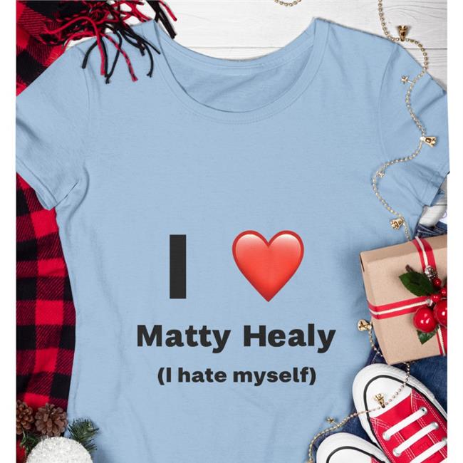 I Love Matty Healy I Hate Myself Long Sleeve Tee Shirt White