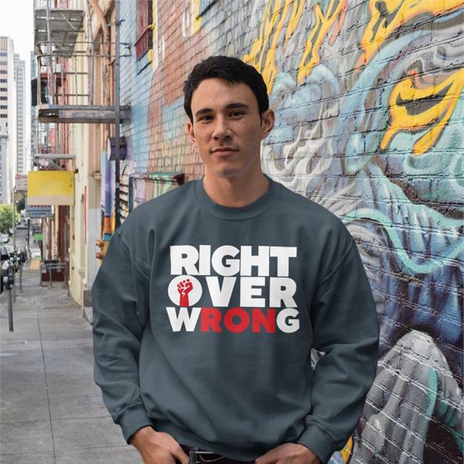 Tizzyent Merch Right Over Wrong Shirt Tizzyent Merch Right Over Wrong Hoodied Sweatshirt Black