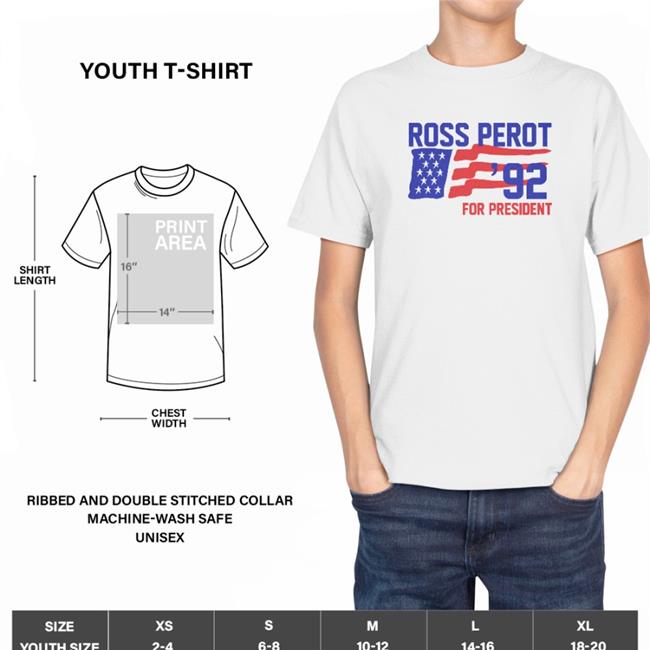 Super 70S Sports Ross Perot 92 For President Tee Light Blue Ross Perot 92 For President T Shirt