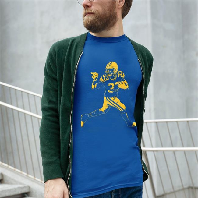 Aaron Rodgers With The Aaron Jones Shirt