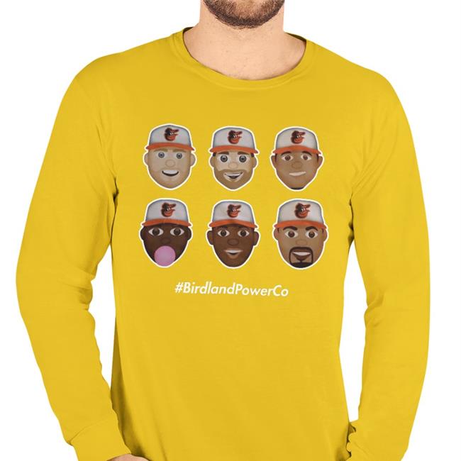 Birdland Power Co Funny T Shirt Birdland Power Co Homerun Emoji T Shirt Baltimore Orioles Orange
