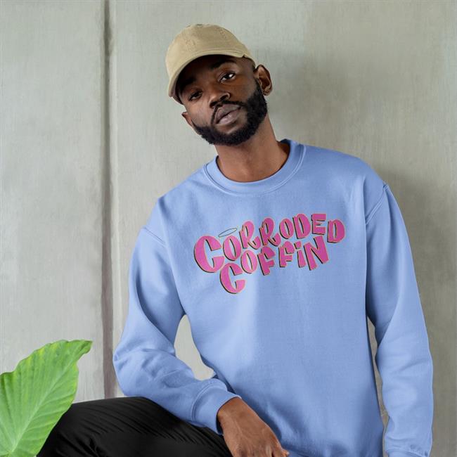 St3v3th3h41r Corroded Coffin Sweatshirt White
