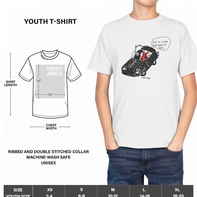 Get In Loser You're Going To Hell Shirt White Matt Gray