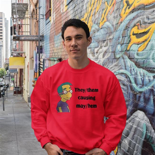 George_Llevi They Them Causing May Hem Long Sleeve Tee Shirt Simpsons