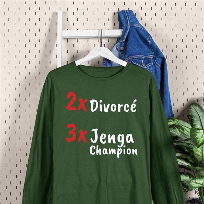 Shirtsthtgohard 2X Divorcé 3X Jenga Champion Shirt
