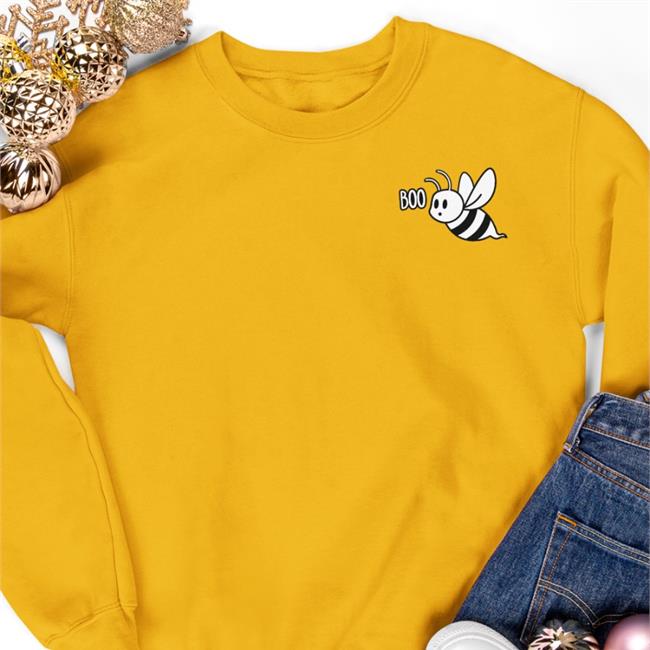 Punz Boo Bee Embroidered Glow-In-The-Dark Pullover Sweatshirt