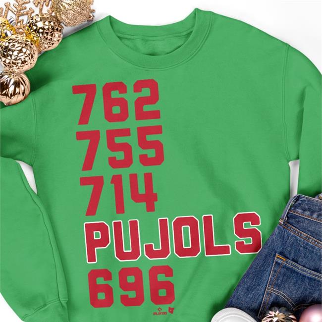 765 755 714 Pujols 696 Long Sleeve Tee Shirt