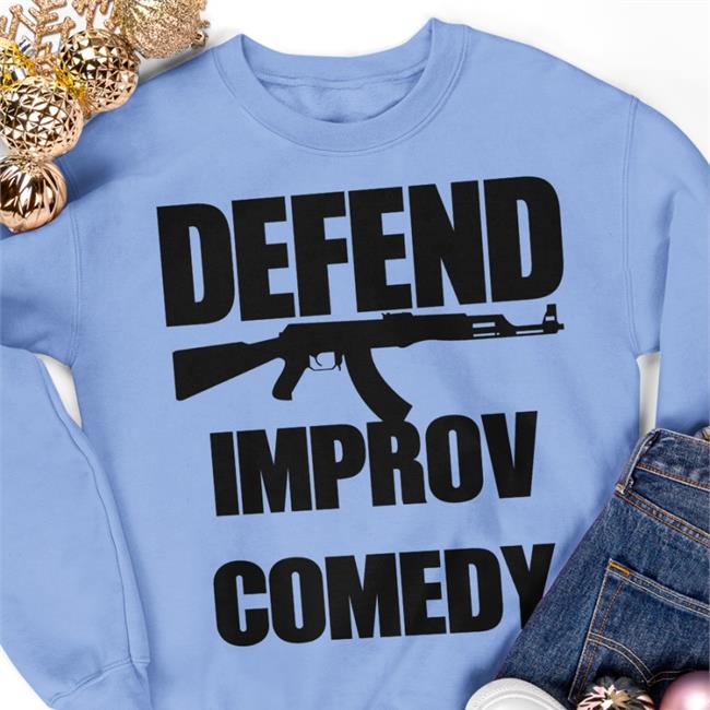 Tom Cecil Defend Improv Comedy Hoodie White