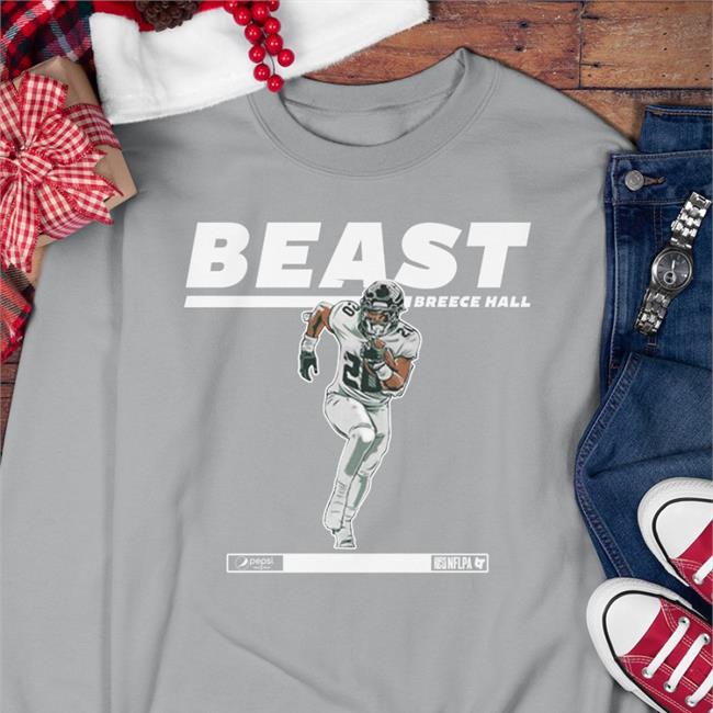 Breaking T Store Beast Breece Hall Shirts Pepsi Zero Sugar Rookie Collection Beast Breece Hall Tee Breaking T Store