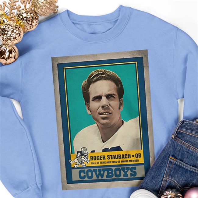 Roger Staubach Cowboys Name And Number Long Sleeve Shirt Roger Staubach Dallas Cowboys Name And Number Shirt
