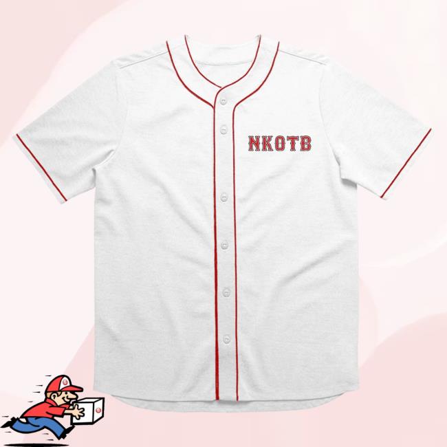 Official Merch Bar New Kids On The Block Store Nkotb Boston Baseball Jersey Top Shirt White MerchBar NewKidsOnTheBlock Nkotb