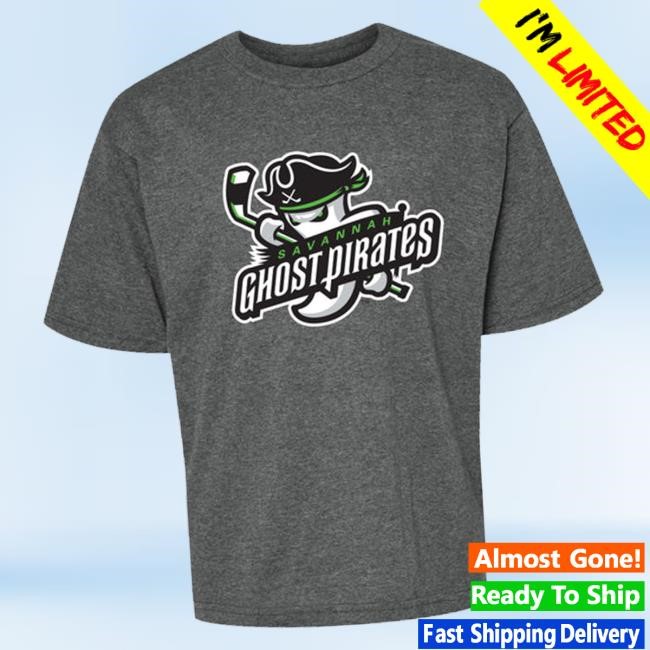 Original Savannah Merch Shop Savannah Ghost Pirates Youth Dark Heather Primary Logo Hoodie