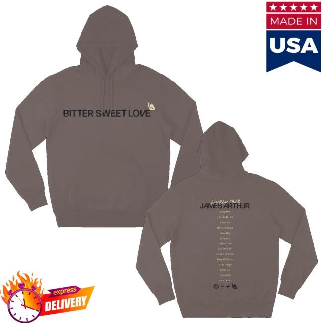 James Arthur Official Store Bitter Sweet Love Us Tour Tee Shirt