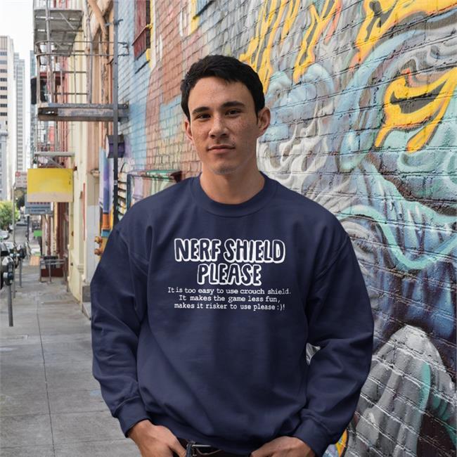 Scrawtv Evo Nerf Shield Please It Is Too Easy To Use Crouch Shield Shirt Scrawtv