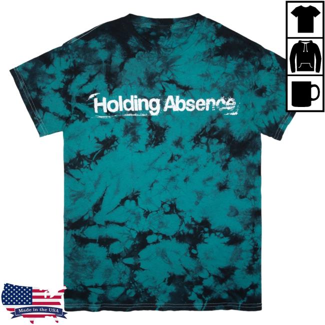 Official Merch Bar Holding Absence Crooked Melody T-Shirt Teal Tie Dye MerchBar