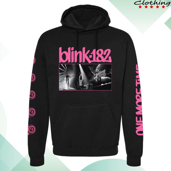 Official Blink 182 Merch Store One More Time... Photo Popover Sweatshirt Black Blink182 Shop