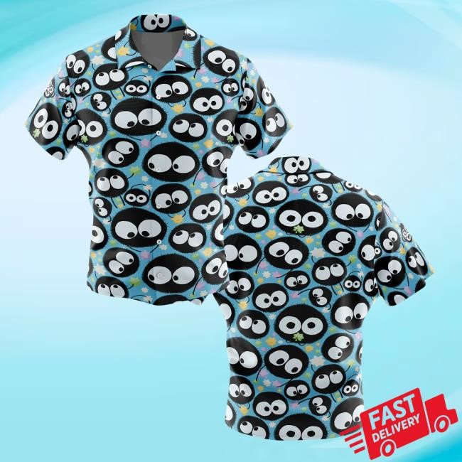 Soot Sprites Spirited Away Button Up Hawaiian Shirt