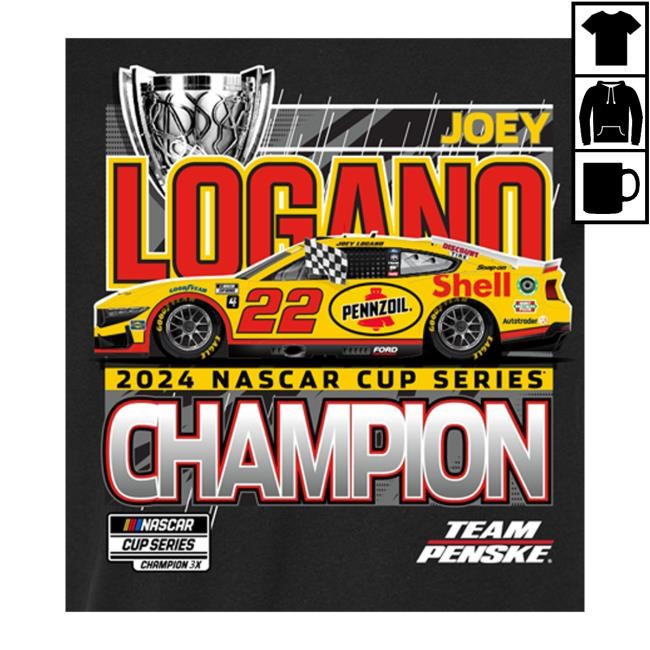 Joey Logano Merch 2024 Official Logano Champ Black Funny Shirt