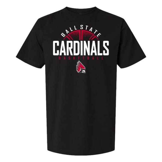 Ballstate Sports Merch Shop Ball State Basketball Men's Black Splatter Classic Shirt