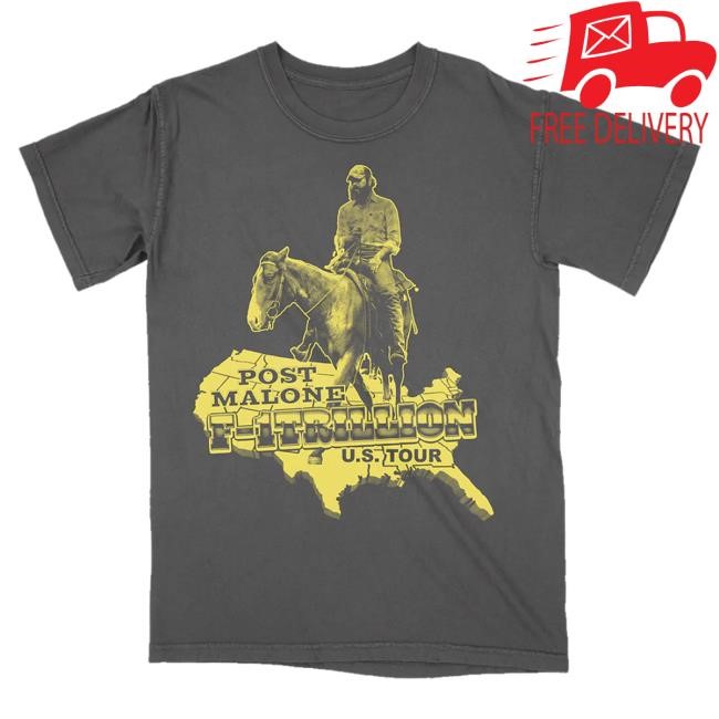 Official Post Malone Merch F1 Trillion Tour Map Tee Shirt
