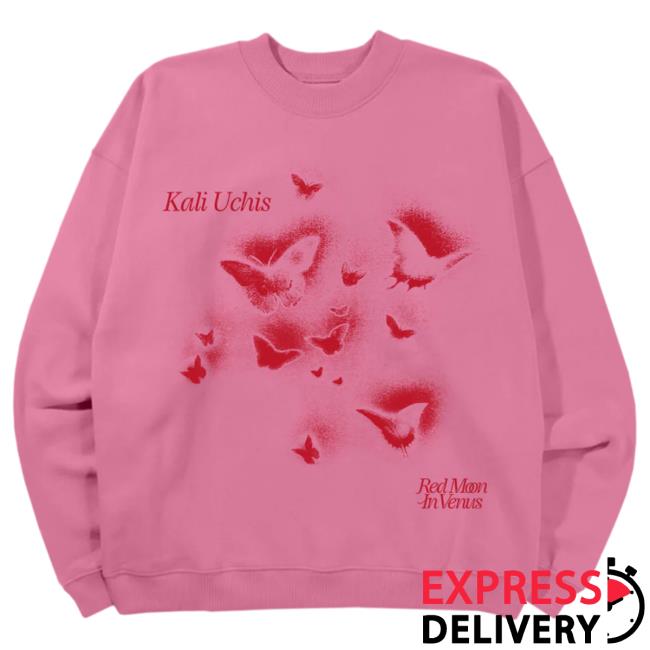 Official Kali Uchis Merch Store Pink Butterfly Pullover Hoodie Kaliuchis Clothing Shop