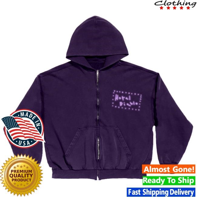 Official Machine Gun Kelly Merch Hotel Diablo Zip Up Crewneck Sweatshirt