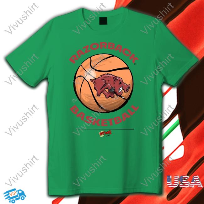 Razorback Basketball Long Sleeve Tee Hogtoons Eric Musselman Wearing Razorback Basketball T Shirt