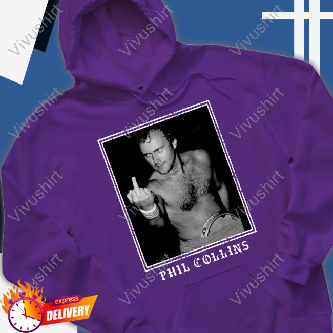 Lights Wearing Phil Collins Middle Finger Long Sleeve Tee Shirt