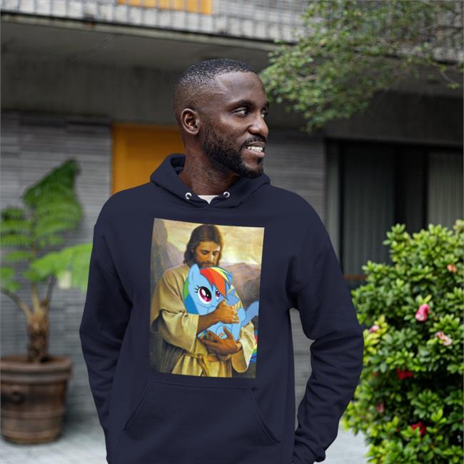 Jesus Holding Rainbow Dash T Shirt